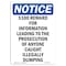 Signmission OSHA Notice, 7" Height, Reward For Information Leading Sign, 7" X 5", Portrait OS-NS-D-57-V-10003 - alternate 1